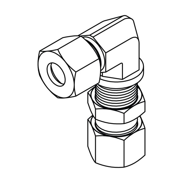 Tompkins Hydraulic Fitting-Metric CompressionS10(18X1.5) UNION BULKHEAD 90 MC6027-S10-S10